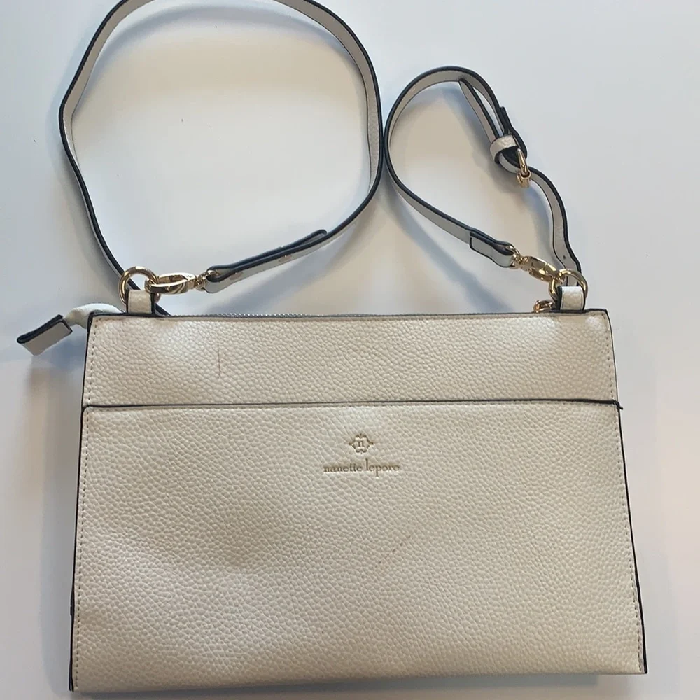 Nanette Lepore white wristlet, cross body bag